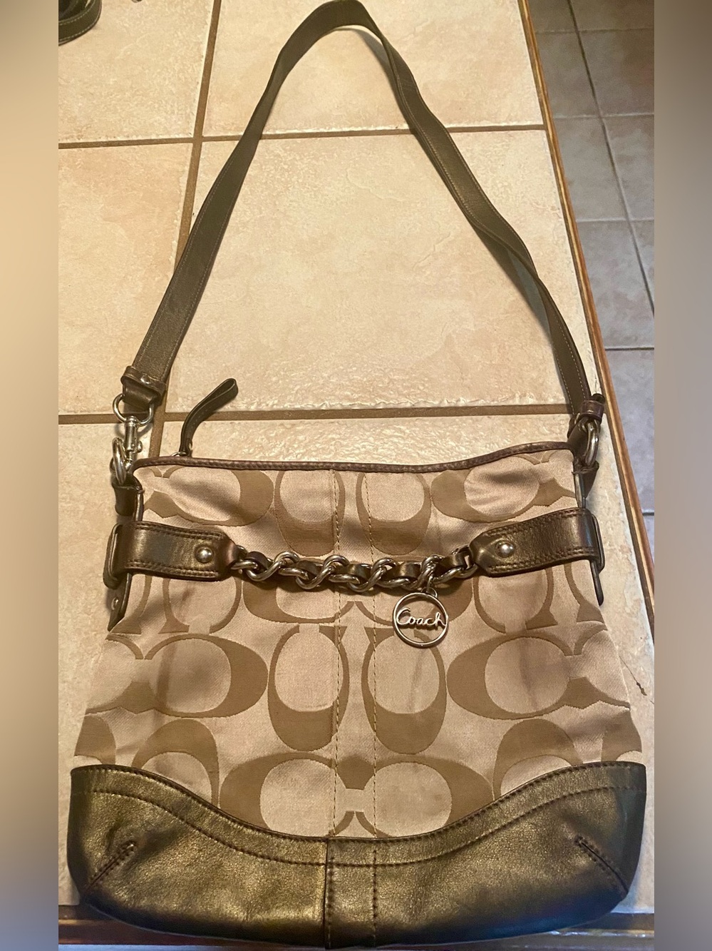 Coach Signature Chain Duffle (Style F19730).
